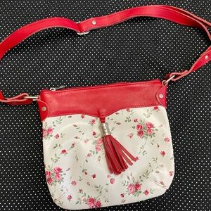 Argentinian Red Flower Leather Purse